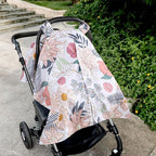 Car Seat Cover Baby, Infant Car Seat Canopy Covers for Newborn Girls Boys, Soft Breathable Minky Carseat Covers Stretchy Multi-Use Nursing Cover for Stroller Baby Car Seat, Daisy Flroal