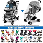 Stroller Rain Cover and Baby Stroller Mosquito Net(2-Piece Set),Universal Stroller Accessory,Waterproof, Windproof Protection,Protect from Dust Snow,Baby Travel Weather Shield