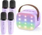 YLL Mini Karaoke Machine for Kids Adults: Portable Loud Speaker with 4 Wireless Microphones -Most Popular Birthday Party Gifts for Girls Boys 3, 4, 5, 6, 7, 8, 9, 10+ Year Old Toys(Purple)
