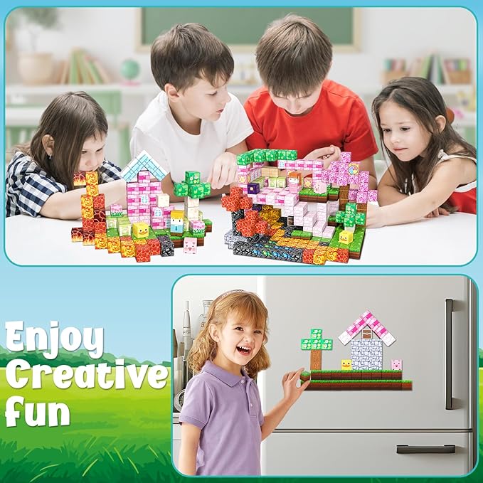 200PCS Magnetic Building Blocks, Magnet Toys Magnetic Cubes, Magnetic Blocks for Kids Ages 4-8, Stacking Magnet Blocks STEM Building Toys for Boys Girls Ages 3 4 5 6 7 8-12 Gifts