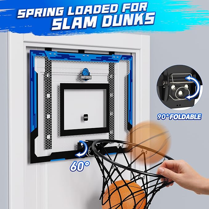 Kids Indoor Basketball Hoop with Scoreboard & Timer,Toddler Adjustable Height Basketball Goal Toy for Outdoor Backyard,Sports Game Play