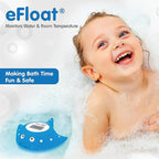 Elepho eFloat Digital Baby Thermometer for Bathtub | Accurately Monitors Water & Room Temperature + Acts as Kids Bath Toy | Waterproof Device Alerts When Too Hot or Cold (Blue)