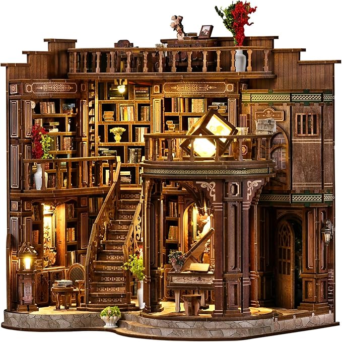 Lannso DIY Dollhouse Miniature Kit, Doll House Kit, Mini Handmade Wooden Dollhouse Toys for Adult Gift (AWO2-003)