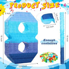 Sratte Number 1 2 3 4 5 6 7 8 9 Piñata with Stick Blindfold Confetti, Gradient Blue Piñata for Kids Boys Girls Birthday Party Anniversary Decorations Supplies(Number 8)