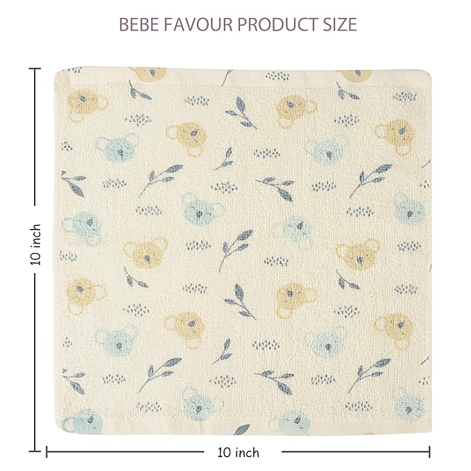 Baby Washcloths 4 Pack 100% Cotton Soft and Absorbent Terry Wash Cloths Wipes for Face Hand Body Burp Rag for Sensitive Skin Newborns Infants Toddlers 10" x 10"