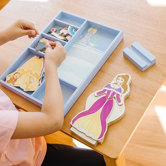 Melissa & Doug Disney Belle Magnetic Dress-Up Wooden Doll Pretend Play Set (30+ pcs)
