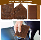 Jack&Chris Leather Passport Holder, Passport Travel Wallet Cover Case for Men Women, Leather Travel Documents Organizer Protector, JC105-Black