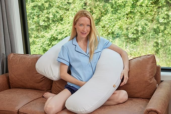 Eli & Elm Ultra Comfort Memory Foam Pregnancy Body Pillow, Unparalleled Comfort for Mom and The Bump with Unique Ergonomic Design