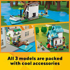 LEGO Creator 3 in 1 Cozy House Building Toys - Toy Figures & Pretend Play Playsets for Boys & Girls, Ages 8+ - 3 Building Options - Gift for Birthdays - 31139