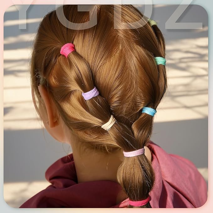 YGDZ Baby Hair Ties, 300pcs Elastic Toddler Hair Ties for Little Girls Kids, Small Mini Hair Bands Soft Ponytail Holders Hair Accessories, Multicolor