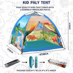 Kids Play Tents,the World of Dinosaurs Tents for Kids Indoor/Outdoor fun, Dinosaurs Dome Playhouse for Boys & Girls,Durable and Breathable Premium Material, Perfect Kid’s Gift- 47" x 47" x 43"