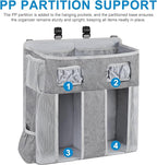 Accmor Changing Table Diaper Organizer, Hanging Diaper Caddy Organizer Stacker for Cribs Changing Table Playard Wall Baby Essentials Storage, Grey