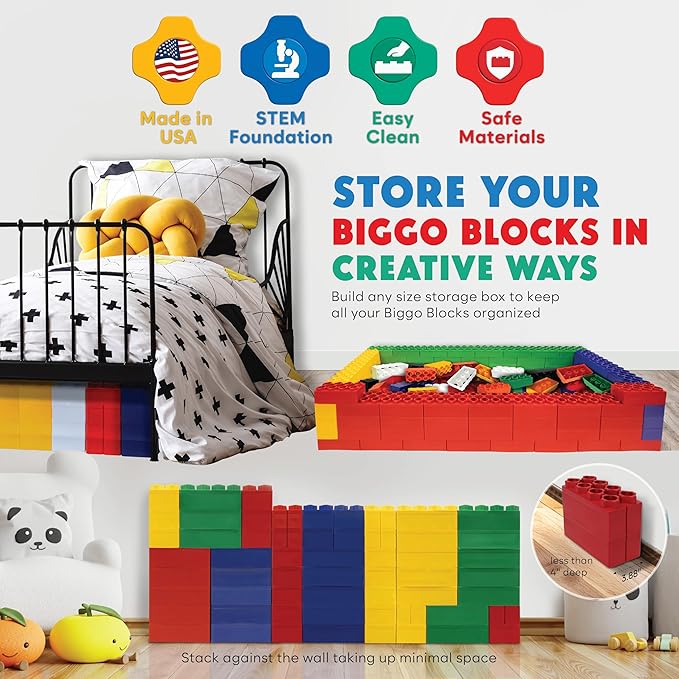 Large Building Blocks for Kids Ages 3-8 – 432 Piece Mega Set – Indoor & Outdoor STEM Toy for Boys & Girls