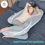 Cute Castle Pregnancy Pillows, Soft U-Shape Maternity Pillow with Removable Cover - Full Body Pillows for Adults Sleeping - Pregnancy Must Haves - Jumbo 57 Inch - Light Grey