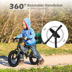 12" Balance Bike for 2, 3, 4, 5 Year Old Boys and Girls, Lightweight Nylon Frame Toddler Training Bike No Pedal Bikes for Kids with Adjustable Seat and Air Tires