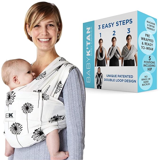 Original Baby K'tan Baby Carrier: #1 Easy Pre-Wrapped, Soft, Slip-On, No Rings, No Buckles | 5 in 1 Baby Sling Gift | The Best Hands Free Infant Wrap For Newborn to Toddler up to 35lb (See Size Chart)
