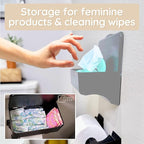 Bathroom Wipes Holder Dispenser with Shelf – Restroom Organizer & Wipe Holder for Bathroom – Tool Free Wall Mounted Baby Wipe Holder by Storage Theory – Gray, 1 Pack