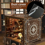 Book Nook Kit, DIY Miniature Dollhouse Booknook Kit, 3D Wooden Puzzle Bookend Bookshelf Insert Decor with LED Light for Teens and Adults (Beyond Library Max)