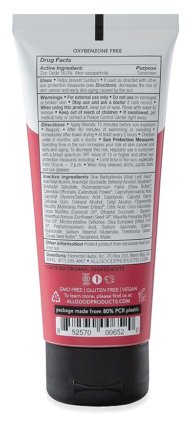 All Good Baby & Kids Sunscreen Lotion for Face & Body - UVA/UVB Broad Spectrum, SPF 30, Zinc Oxide, Coral Reef Friendly, Water Resistant- Zinc, Shea Butter, Coconut Oil, Aloe (3 oz)(2-pack)