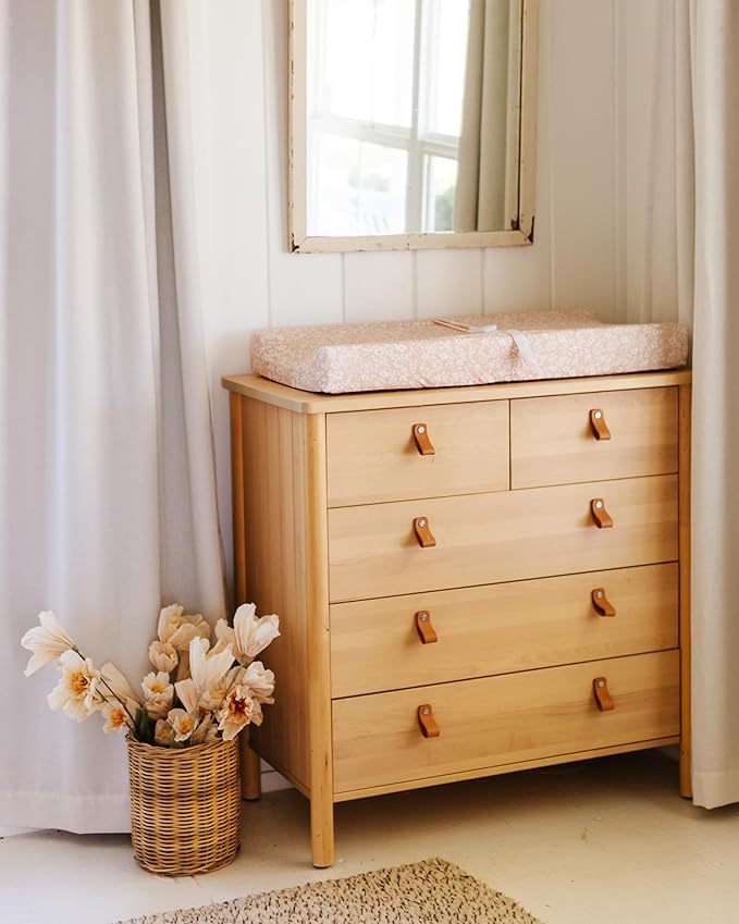 Baby Changing Pad Cover 2-Pack for Girls (Fleurette) - Premium Fitted Sheets Baby Diaper Changing Table Cover - Buttery Soft Cotton Blend