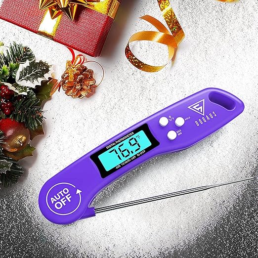 DOQAUS Digital Meat Thermometer, Instant Read Food Thermometers for Cooking, Kitchen Probe with Backlit & Reversible Display, Wide Temperature Range for Turkey, Grill, BBQ, Baking, Bread, Sourdough