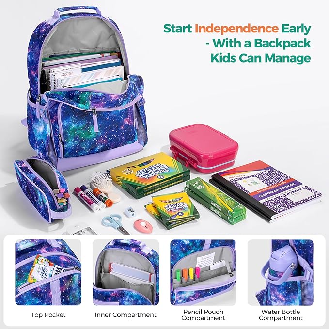 Choco Mocha Cheetah Backpack for Girls, Elementary School Backpack for Girls Ages 6-8 Kids Kindergarten Backpack Bookbag 17 Inch with Chest Strap, Purple