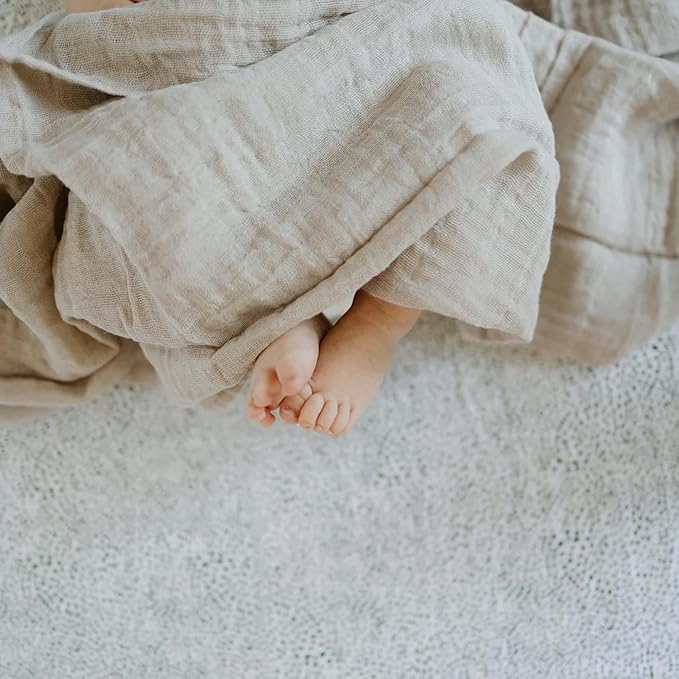 Little Unicorn Premium Crib Sheet | Breathable & Super-Soft Muslin Fabric (Green Seed)