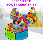 Playz 5pc Kids' Play Tents & Tunnels - Ball Pit for Toddlers, Basketball Hoop, Crawling Tubes, Pop-Up Playhouses, Baby Obstacle Course for Indoor or Outdoor Use
