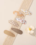 doboi 40Pcs Toddler Hair Clips Baby Girl Hair Bows Clips Floral Print Non Slip Wrapped Snap Hairpins Flower Clips for Hair Barrettes Hair Accessories for Baby Toddler Girls Kids