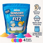 Bath Bombs for Boys - Bath Fizzies Kids Powder – 4 Fizzing Bath Colour Changing Bubble Powder for Children – Fun & Educational Bath Gift Set - Sounds and Sensory Fun