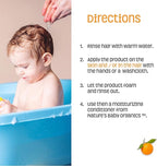 Nature's Baby 3 in 1 Baby Shampoo, Body Wash and Face Wash, Formulated for Problem and Sensitive Skin, No Sulfate or Artificial Fragrances, Vanilla Tangerine, 16 oz