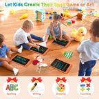 FLUESTON LCD Writing Tablet, Doodle Board Toys Gifts for 3-8 Year Old Girls Boys, 10 Inch Colorful Electronic Board Drawing Pad for Kids, Gifts for Toddler Educational Learning Travel Birthday, Orange