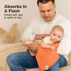 KeaBabies 4-Pack Baby Burp Cloths Baby Girl, Boy - Organic Cotton Burp Cloth, Extra Large, Absorbent, Soft Burping Cloths & Bibs Set for Babies, Newborn Burp Clothes, Thick Burp Rags (Phase)