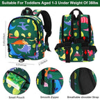 Accmor Toddler Backpack Leash, Cute Baby Backpacks with Anti Lost Wrist Link, Mini Kids Backpack Harness Leash for Outdoor Travel, Adorable Dinosaur Backpack Tether Walking Harness for Boys 1-3