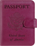 Passport Holder Cover Wallet RFID Blocking Leather Card Case Travel Accessories for Women Men (Purple)