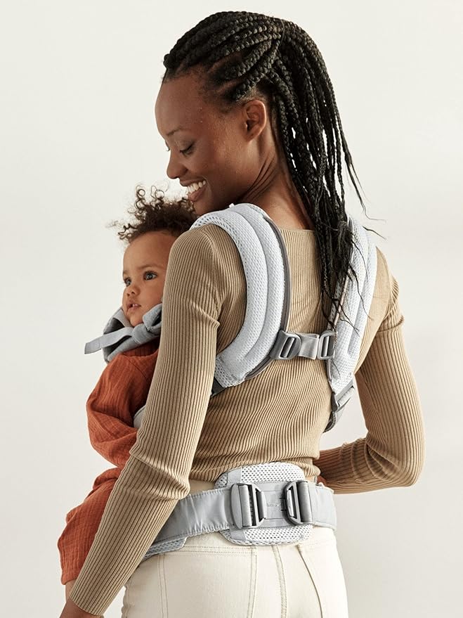 BabyBjörn Baby Carrier Harmony, Silver, 3D Mesh | 3-in-1 Ergonomic Baby Carrier; Newborn, Facing-In, Outward-Facing, and Back Carrying Positions Supported (7-40 lbs), Newborn to Toddler