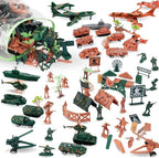 Liberty Imports Military Air Force Navy Deluxe Action Figures Army Men Soldiers Playset with Scaled Vehicles (73 pcs)