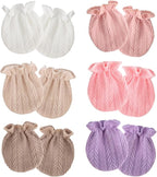 Newborn Baby Mittens No Scratch Cotton Elastic Wrist Gloves Infant Toddler Mittens for Baby Boy Girl 0-6 Months