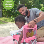 Bright Starts Pop 'N Sit Portable Booster, Indoor/Outdoor Use, Floor Seat with Feeding Tray, Pink, 6 Mos - 3 Yrs