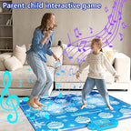 Kids Dance Mat Toys - 2-Player Dance Pad Gifts for Girls Boys Toddlers 3 4 5 6 7 8 9 + Year Old Electronic Dancing Mat Floor Games Toy with Music Light Christmas Birthday Gift (Frozen Blue)