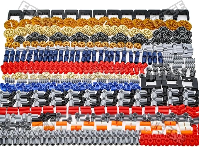 450pcs Gear-Chainlink-Connectors-Bush-Bricks-Set, Compatible with Technic-Parts, for STEM-MOC-EV3-Project-Bulk-Blocks(Random Color)