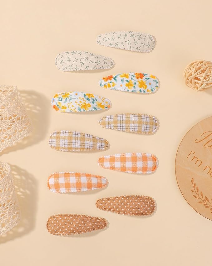 doboi 40Pcs Toddler Hair Clips Hair Barrettes Baby Girl Hair Bows Clips Floral Print Non Slip Snap Hairpins Flower Hair Clips for Girls Kids Toddler Hair Accessories