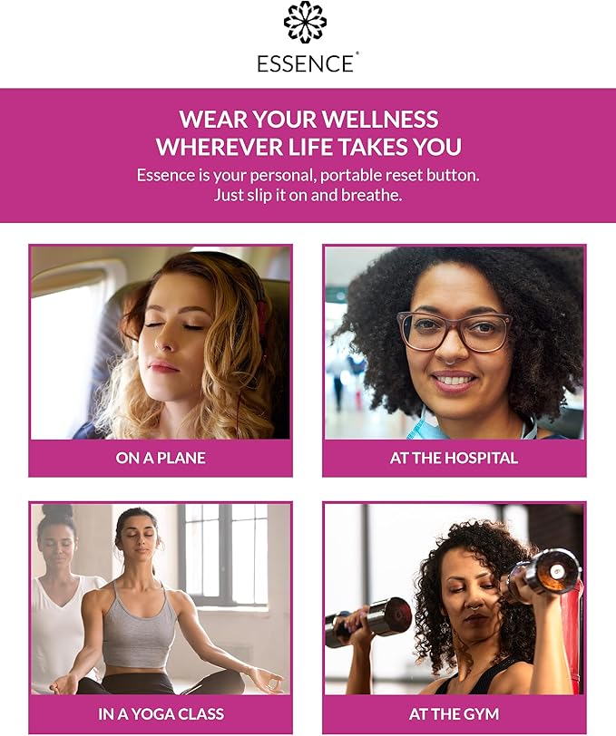 Essence Wearable Aromatherapy Nasal Diffuser – Nausea Relief Essential Oil Nose Ring – Personal Scent Clip for Travel, Work & Everyday Use – Made in USA