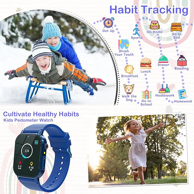 Kids Smart Watch Boys with 32 Games, Kids Watch for Boys Age 5-12 with HD Touch Screen Camera Pedometer Video Music Player Audiobook, Toys for 10 9 8 7 6 5 Year Old Boy Birthday Gift