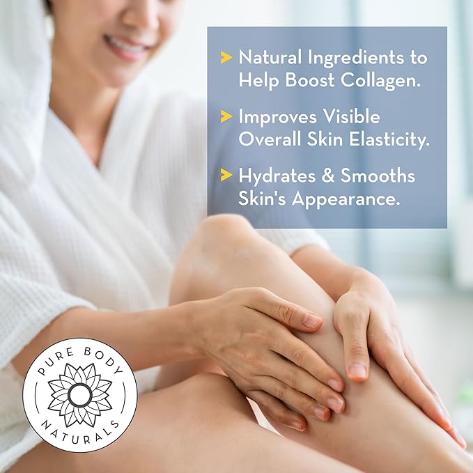 Pure Body Naturals Anti Cellulite Massage Oil, 8 fl oz | 100% Natural Cellulite Remover for Legs and Thighs | Chemical Free Firming Body Massage Oil for Women, Tightens Skin and Reduces Stretch Marks