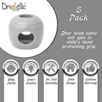 New & Improved - Door knob Baby Safety Cover - 5 Pack - Deter Little Kids from Opening Doors with A Child Proof Door Handle Lock - Driddle