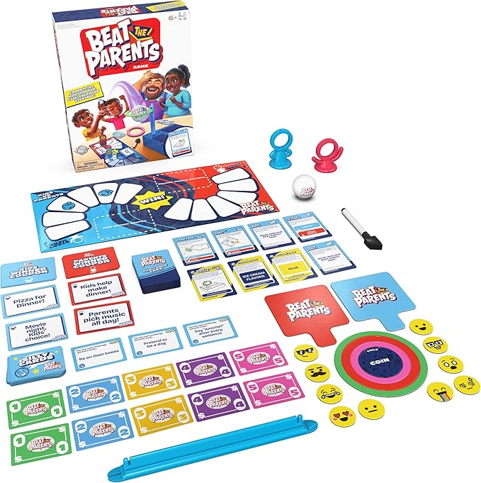 Spin Master Games, Beat The Parents, 2025 Edition with New Challenges & Cards, Friendly Competition Family Game, Fun Activity for Kids, Adults & Family Game Night, 4-8 Players, for Ages 6 & Up