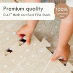 Baby Play Mat for Floor – 6x8ft Beige | Soft Non Toxic Premium EVA Foam Tiles for Tummy Time, Crawling & Playroom – Waterproof Interlocking Floor Mat for Babies & Toddlers by Lillefolk (12 Tiles)