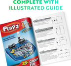 Playz Electrical Circuit Board Engineering Kit for Kids with 25+ STEM Projects Teaching Electricity, Voltage, Currents, Resistance, & Magnetic Science | Gift for Children Age 8, 9, 10, 11, 12, 13+