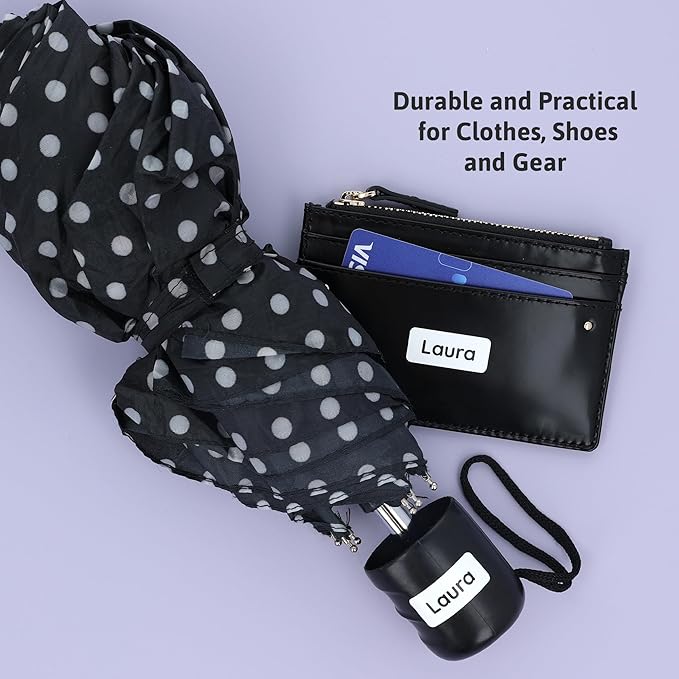 Personalized Name Labels for Kids (120) – Custom Waterproof & Durable Stickers for Clothing, Daycare, Office & School Supplies - Solid Color